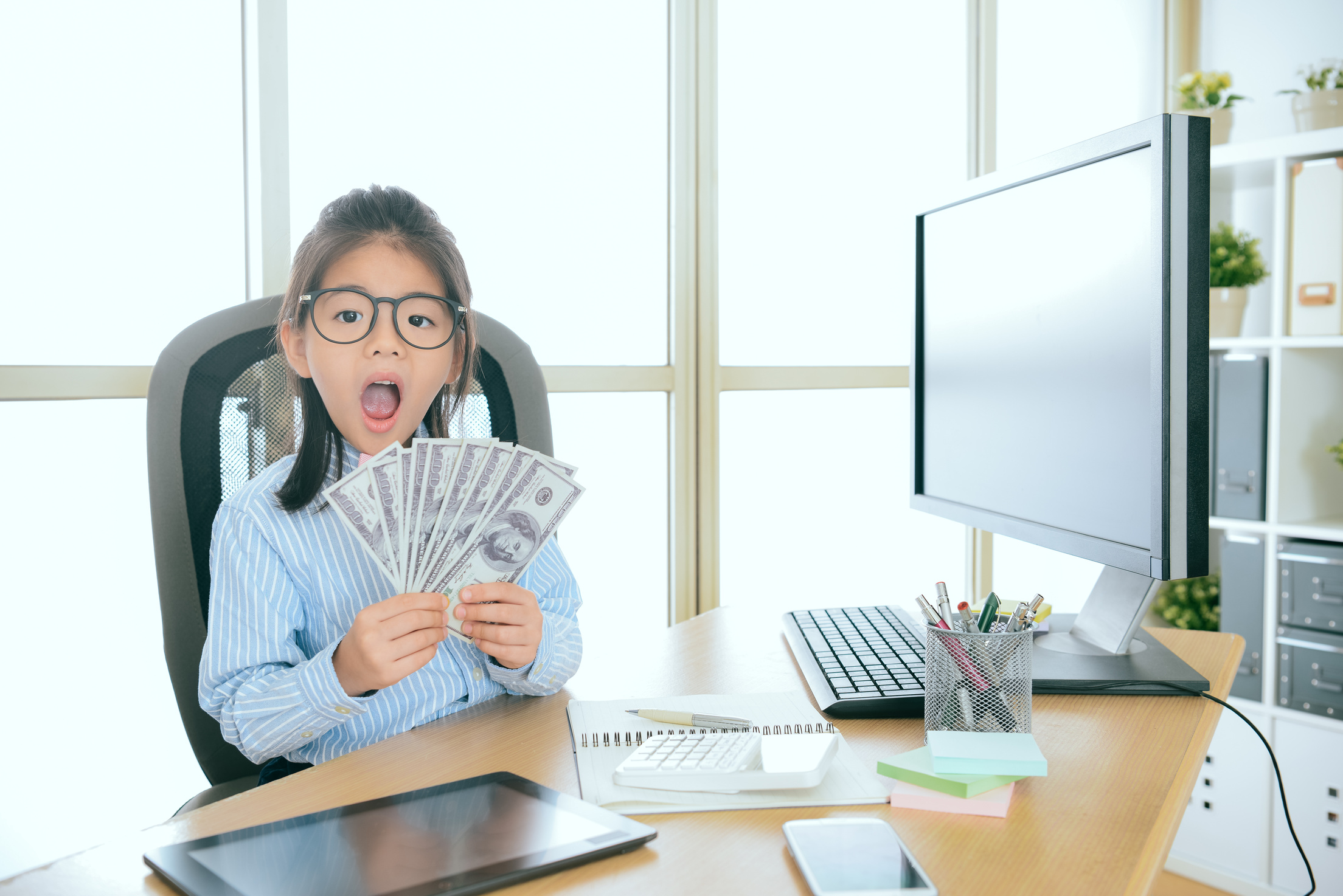 Kid Holding Money